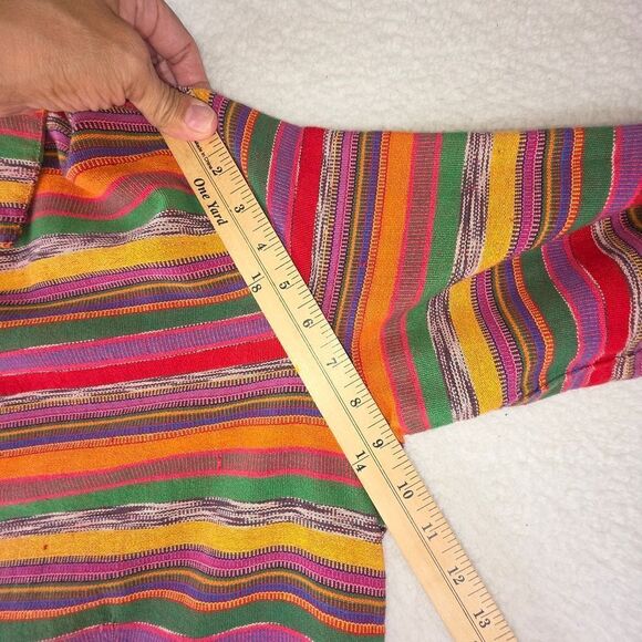 Chico’s Multicolor Striped Button-Up Jacket with Cross Stitching  Size 3 - Picture 9 of 17